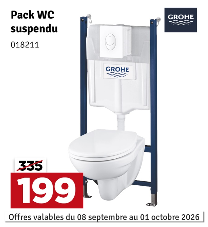 Pack WC suspendu Perth One Box GROHE